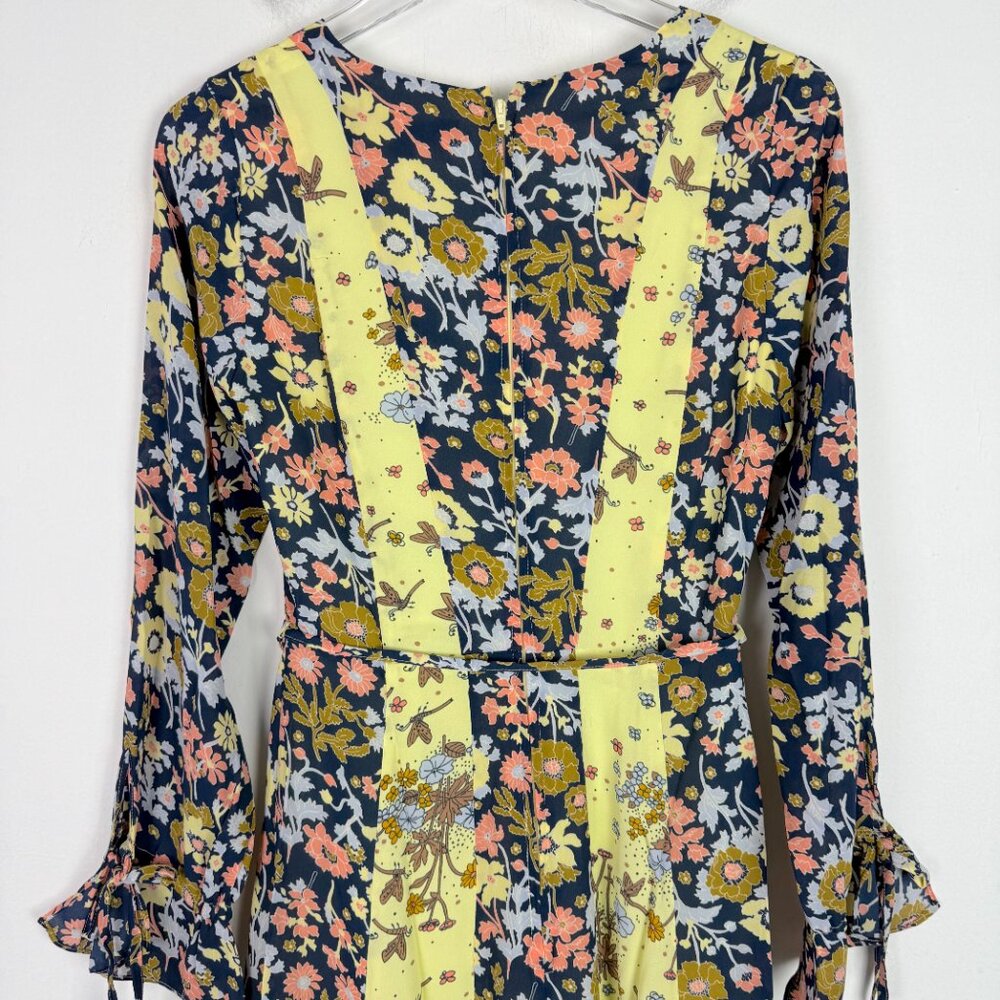 NWT Modcloth Unique Persona Midi Dress Yellow Navy Floral Size 0 NEW - Picture 12 of 14